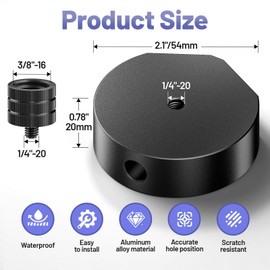 Cverny Starlink Mini Tripod Adapter with 1/4"-20 to 3/8"-16 Threaded, Aluminum Alloy Tripod Mount Adapter, Starlink Mini Accessories Compatible with Most Tripod Fixing Bracket, Use with Pipe Adapter