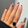 Black Star Press on Nails Medium Almond Fake Nails with