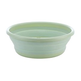 Cuenco plegable multiusos de 10 pulgadas, sin BPA, redondo, ligero, plegable, lavabo (verde)