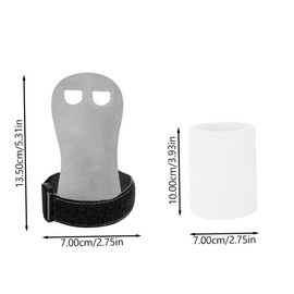 GRIRIW 1Set Gymnastics Grips for Youth of Non Slip Palm Protectors with Finger Durable Weightlifting Wrist Straps for Safe Support Black Color