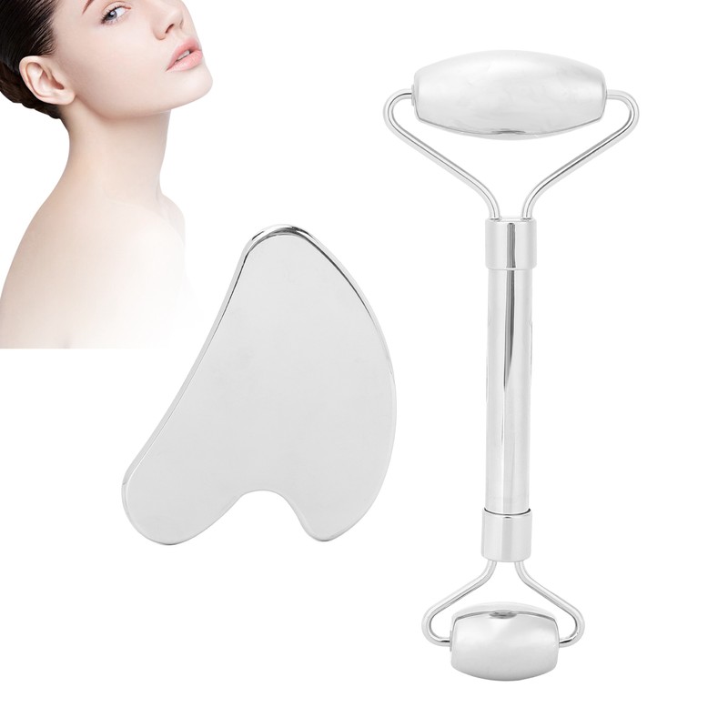 Stainless Steel Facial Roller Gua Sha Tool Face Skin Roller