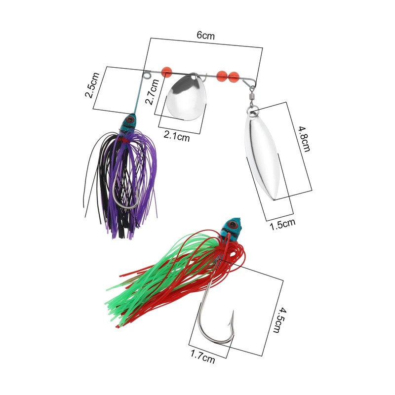 SG Store 6pcs Fishing Spinner Baits Lures Buzz Prop Spinner
