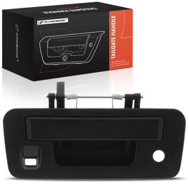 A-Premium Tailgate Handle Liftgate Latch Handle with Camera Hole and Keyhole Compatible with Nissan Titan 2013 2014 2015, Textured Black, Replace# 90606-9FM1A