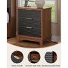 AOGLLATI Fluted Night Stand with Charging Station and 3 Drawers,