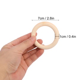 80 PCS 2.76 Inch Wooden Rings for Crafts, Natural Wood Rings for Macrame, Jewelry Making, and DIY Crafts, Unfinished Smooth Wood Rings, by GNIEMCKIN