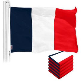 UD_G128 - 5 Pack: Navy Blue NEW France French Flag  3x5 feet  Printed 150D - Indoor/Outdoor, Vibrant Colors, Brass Grommets, Qua