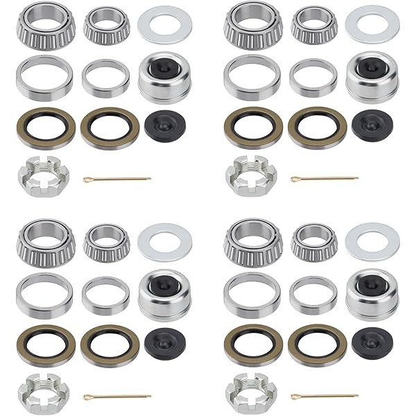 4 Sets 25580 14125A Boat Trailer Axles Bearing Kits, Grease