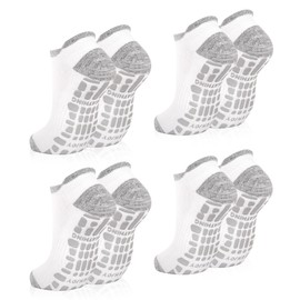 ELUTONG Women's Non Slip Yoga Socks with Grip 4 Pack Anti-Skid Workout Sock for Pilates, Barre, Home Fitness,Hospital