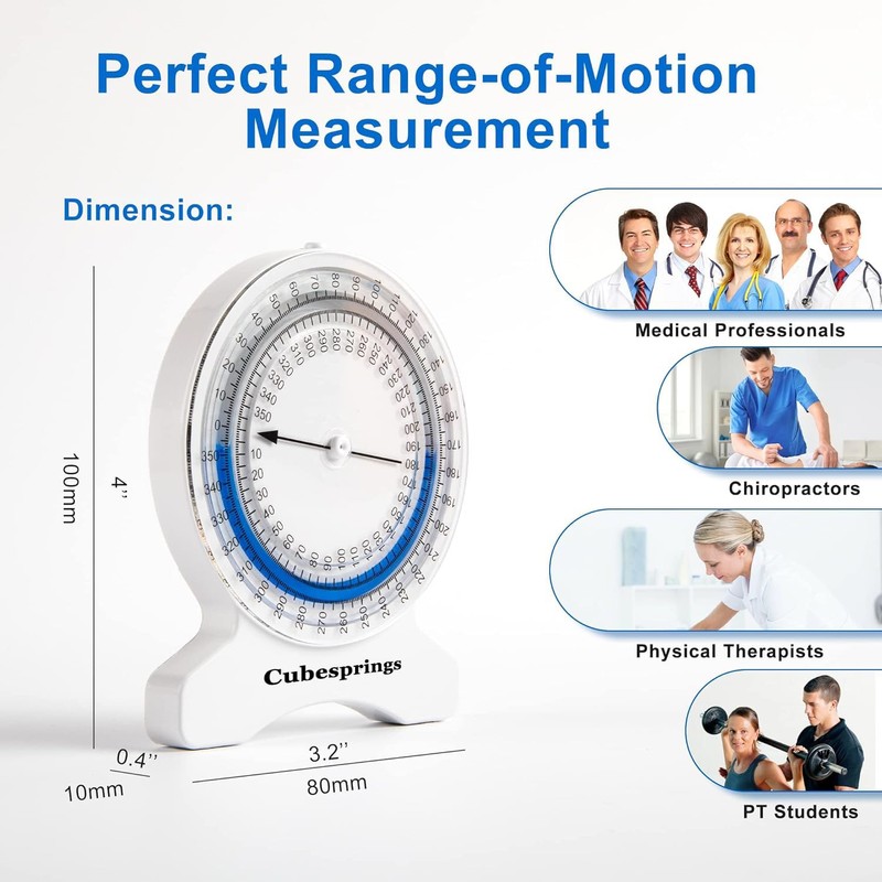 Cubesprings Inclinometer Physical Therapy - Accurate Range of Motion (RoM)