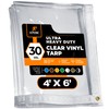 6' x 20' Clear Vinyl Tarp - Super Heavy Duty