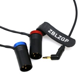 ZBLZGP Audio Cable Low-Profile TA3M XLR 3Pin Male to 3.5mm-TRS Y Cable for Canon EOS C70 6K Pro Cameras RØDE Wireless GO II Dual Channel Wireless Output