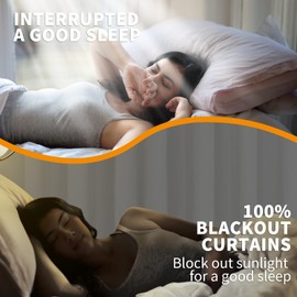 YoungsTex White Linen Blackout Curtains 54 Inch Length for Bedroom, Grommet Thermal Insulated Faux Linen Full Room Darkening Drapes with White Liner Light Blocking, 2 Panels, 52 X 54 Inch