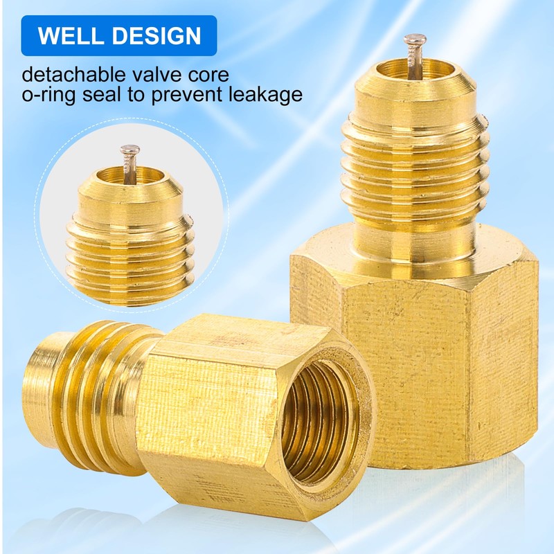 Tigbear R1234YF Refrigerant Tank Adapter, R1234YF Vacuum Pump Adapter Fitting,