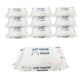 루체트리 물티슈 펫크린 반려동물 애견전용 72매 10팩 강아지용품 위생용품 Luchetree Pet Clean Moist Wipes for Pets 72 Sheets 10 Packs Dog Hygiene Products