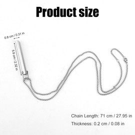 Mikovivi Mindfulness Breathing Necklace, Titanium Steel Anxiety Relief Breathlace Silver Whistle Quit Smoking Necklace for Women Men Meditation(Style 4)