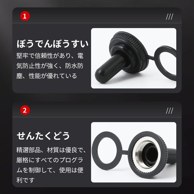 REYLNXR: Toggle Switch, Push Switch, Waterproof Cover, Dustproof, 0.5 inches
