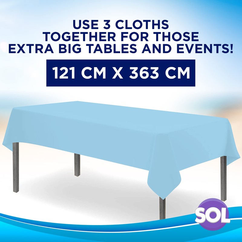 SOL 3pk Blue Table Cloths Party | 121 x 121cm