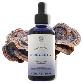 PHI FUNGI | Phungestive | Extracto de Cola de Pavo 2X Doble Concentración 50 ml | Suplemento Adaptógeno Natural | Apoyo a la Salud Digestiva y Flora Intestinal | Hongos Funcionales | 50 ml