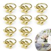 Gold Napkin Rings, FINELYCR Pack of 10 Metal Napkin Ring,