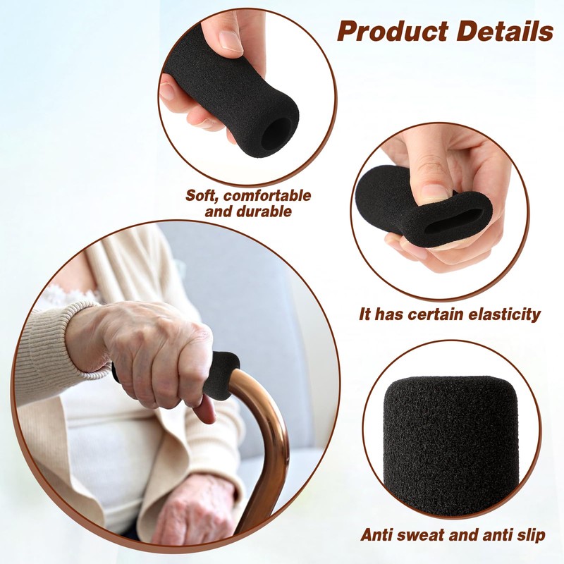 Cane Handle Grip Replacement, 2 PCS Walking Stick Grips for