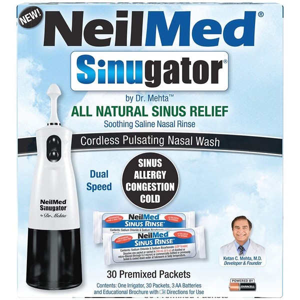 NeilMed NeilMed Sinugator Cordless Pulsating Nasal Irrigator (Dual Speed) with