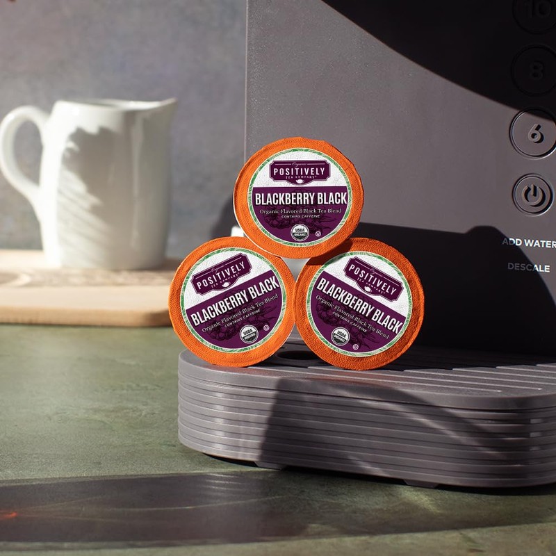 Organic Positively Tea Company, Blackberry Black Tea, K-Cup Compatible, 24