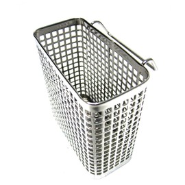 Small Square Stainless Steel Perforated Cutlery Basket Sink Rack Storage Silver by Stopia