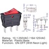 Miayaya Zing Ear ZE-235L Rocker Switch Red Illuminated 16A 125VAC