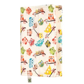 Book Cover - Hard Cover for Books, Washable, Waterproof, Book Protector, Padded, (Owl, M)
