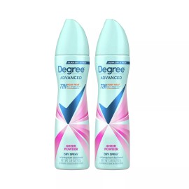 Degree Advanced 72H Dry Spray Deodorant Sheer Powder  (Lot of 2)