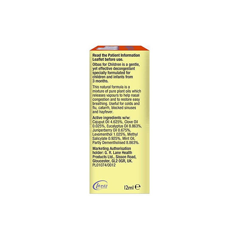 Olbas Olbas Oil For Children 12ml - Inhalant Decongestant Oil