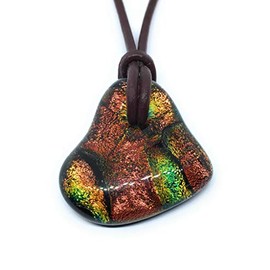 Heart Pendant, Glass Pendant, Dichroic Glass Pendant, Handmade Glass Pendant, Rainbow Pendant, Multicoloured Pendant, Mosaic Pendant - 3cm x 2.5cm