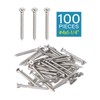 IMScrews 100pcs #4 x 1-1/4" (32mm) Stainless Flat Head Phillips