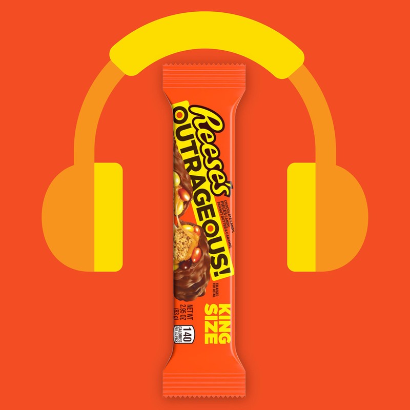 REESE'S OUTRAGEOUS! Peanut Butter, Caramel and PIECES King Size, Candy
