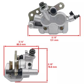 Caltric Front Left Brake Caliper w/ Pad for Kawasaki Brute Force 650 KVF650 4X4i 2006-13