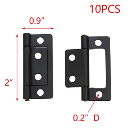 T Tulead Non-Mortise Box Hinges Chest Hinges for Furniture 2"x0.9", Black, 10PCS with Mounting Screws