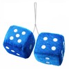 Vaygway Blue Teal 3" Square Hanging Dice-Soft Fuzzy Decorative Vehicle