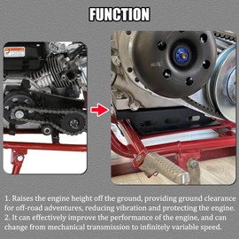 YOXUFA 212cc Torque Converter Motor Engine Riser Plate Hardware Kit for Predator 224cc Coleman CT200U BT200X Baja Warrior Massimo mb200 Mini Bike GX160 GX200 196cc 6.5hp Engine Go Kart Parts