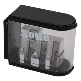 SoHo Urban Artist 3-Hole Pencil Sharpeners - Perfect for Sharpening On The Go, Back to School, Artists of All Levels, & More! - [Assorted - 4 Pack]