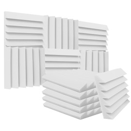 Heavyoff 12 Pack Acoustic Foam Panels Studio Soundproofing Wedges 12"x12"x2" Noise Dampening Sound Insulation for Home Ceiling, White