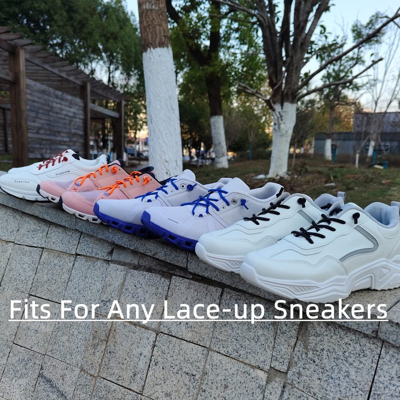 NDTEZUGT 3 Pairs Elastic No Tie Shoe Laces, Stretch Round