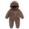 Unisex Infant Baby Snowsuit Cute Cartoon Bear Jumpsuit Fleece Romper