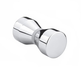 WUDQIJI Shower Door Double Knob Shower Door Knob Shower Door Knob Shower Door Handle Round Door Handle Aluminium Alloy Door Handles for Shower Door Glass Doors Sliding Door 1 Piece (Silver)