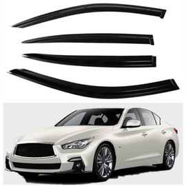 GXYWADY Replacement for 2014 2015 2016 2017 2018 2019 Infiniti Q50 JDM Wavy Mugen Style 4 Pcs Tinted Window Visor Guard Vent