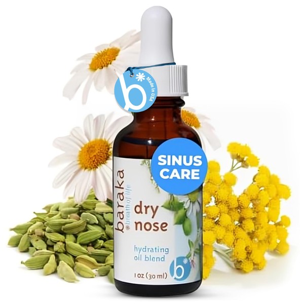 Baraka Dry Nose Nasal Moisturizer - Organic Essential Oils (Cardamom,