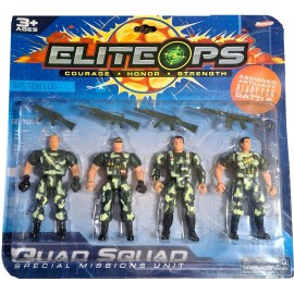 Unbranded 4 US Army Men and SWAT Team Toy Soldiers Action Figures, Weapons Accessories, 5"