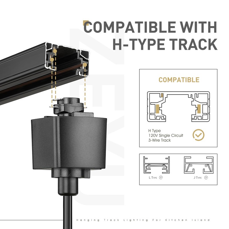 zeyu Modern 1 Pack Track Pendant Lighting, H Type Track