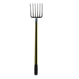 6 Tines Forged Pitch Fork With Long Deltaic Fiberglass Handle! Assembled in U.S.A.!