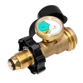 DOZYANT Universal Fit POL Propane Tank Adapter with Gauge - Converts POL LP Tank Service Valve to QCC1 / Type 1, Old to New Connection Type