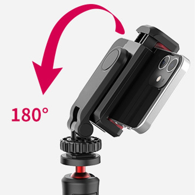 Smartphone Clip Holder 360 Degree Rotation Phone Tripod Mount with